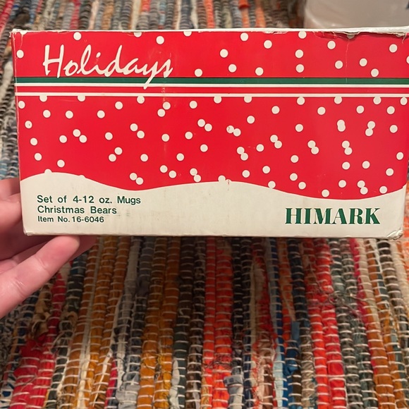 1986 HIMARK “Christmas Bears” Set of 4 Mugs in Original Box - Picture 5 of 7
